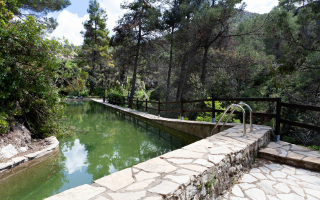 The spring fed pool is 46 metre long